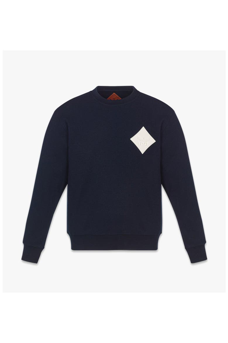 Logo Patch Bouclé Sweatshirt, Main, color, Dark Navy