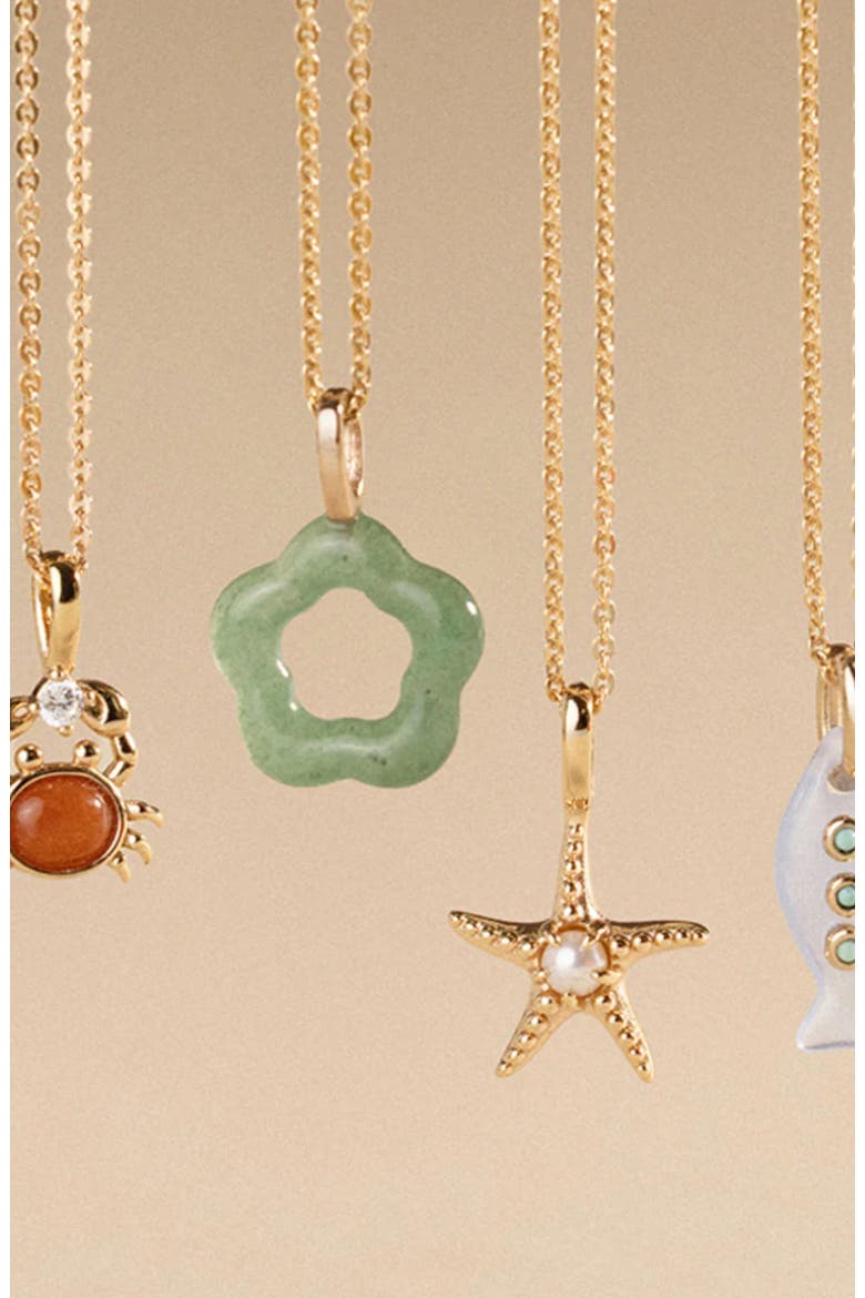 Crab Charm Necklace, Alternate, color, Gold Vermeil