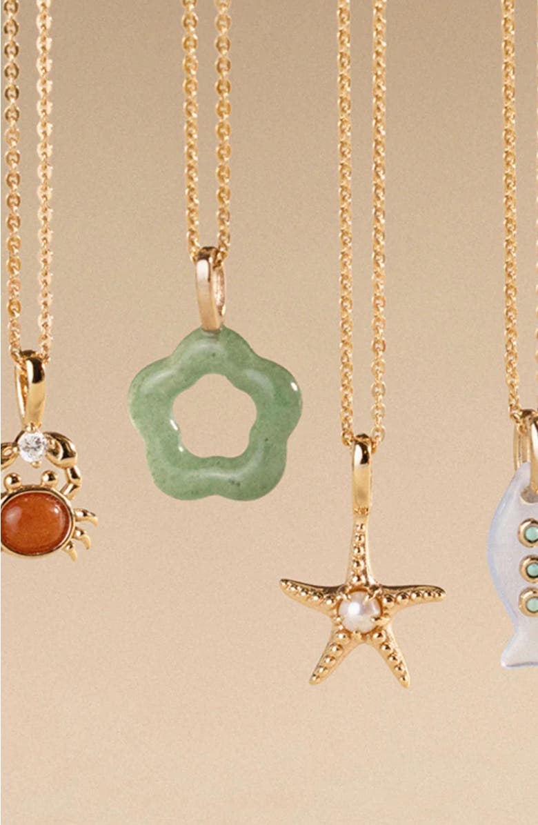 MADE BY MARY Crab Charm Necklace, Alternate, color, Gold Vermeil