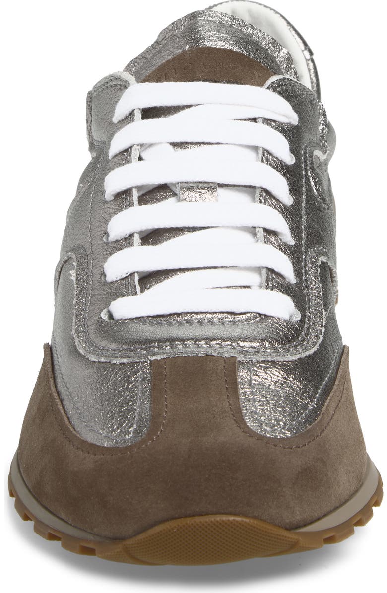 Brunello Cucinelli T-Toe Low Top Runner Sneaker, Alternate, color, Titanium