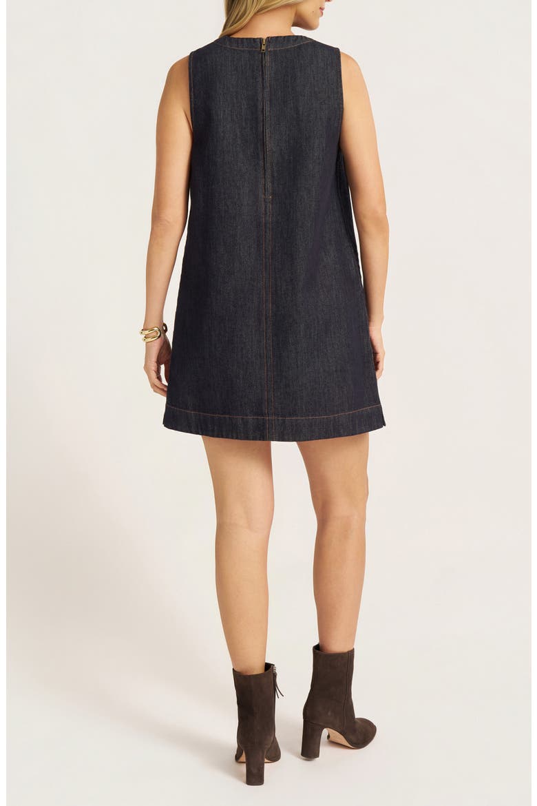 Ashton Faux Suede Shift Minidress, Alternate, color, DENIM