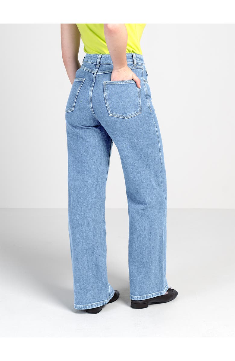 Kettlewell Darla Wide Leg High Waisted Jeans, Alternate, color, Light Denim