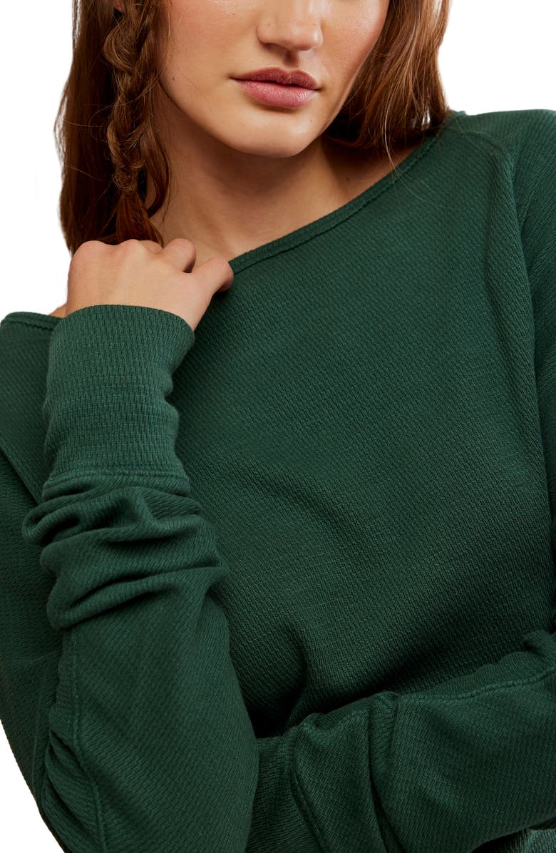 Free People Jess One-Shoulder Thermal Top, Alternate, color, Seamoss