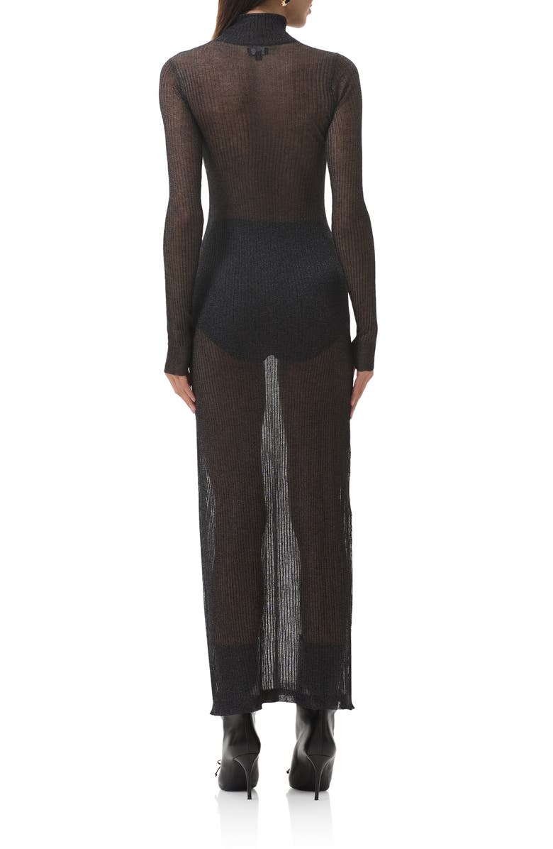 AFRM Vilas Long Sleeve Sweater Dress with Shorts, Alternate, color, Noir