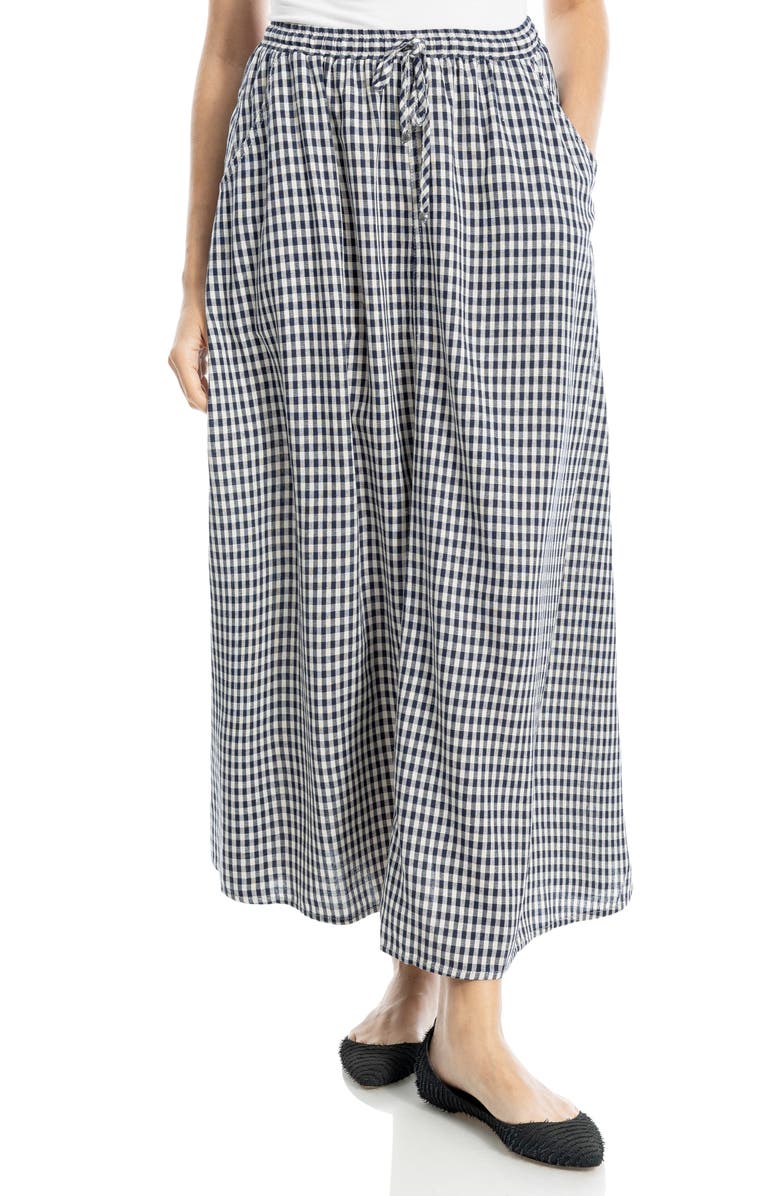 MAX STUDIO Gingham Pull-On Maxi Skirt, Main, color,