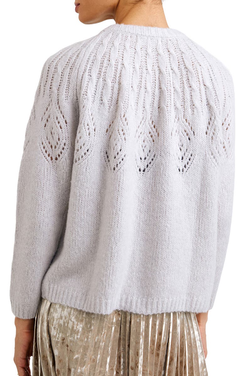 Bella Dahl Cable Stitch Merino Wool & Cashmere Blend Sweater, Alternate, color, Frosted Oat