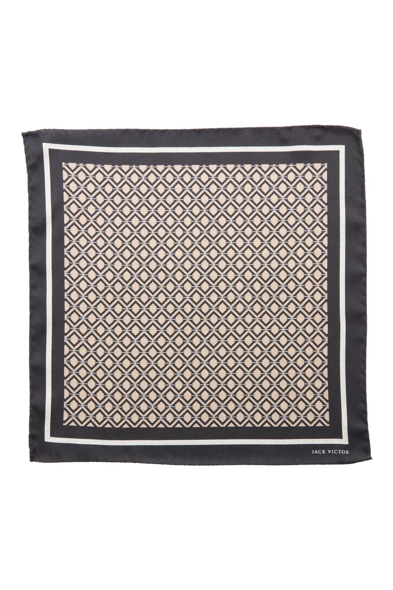 Equestrian Silk Pocket Square, Alternate, color, CAMEL