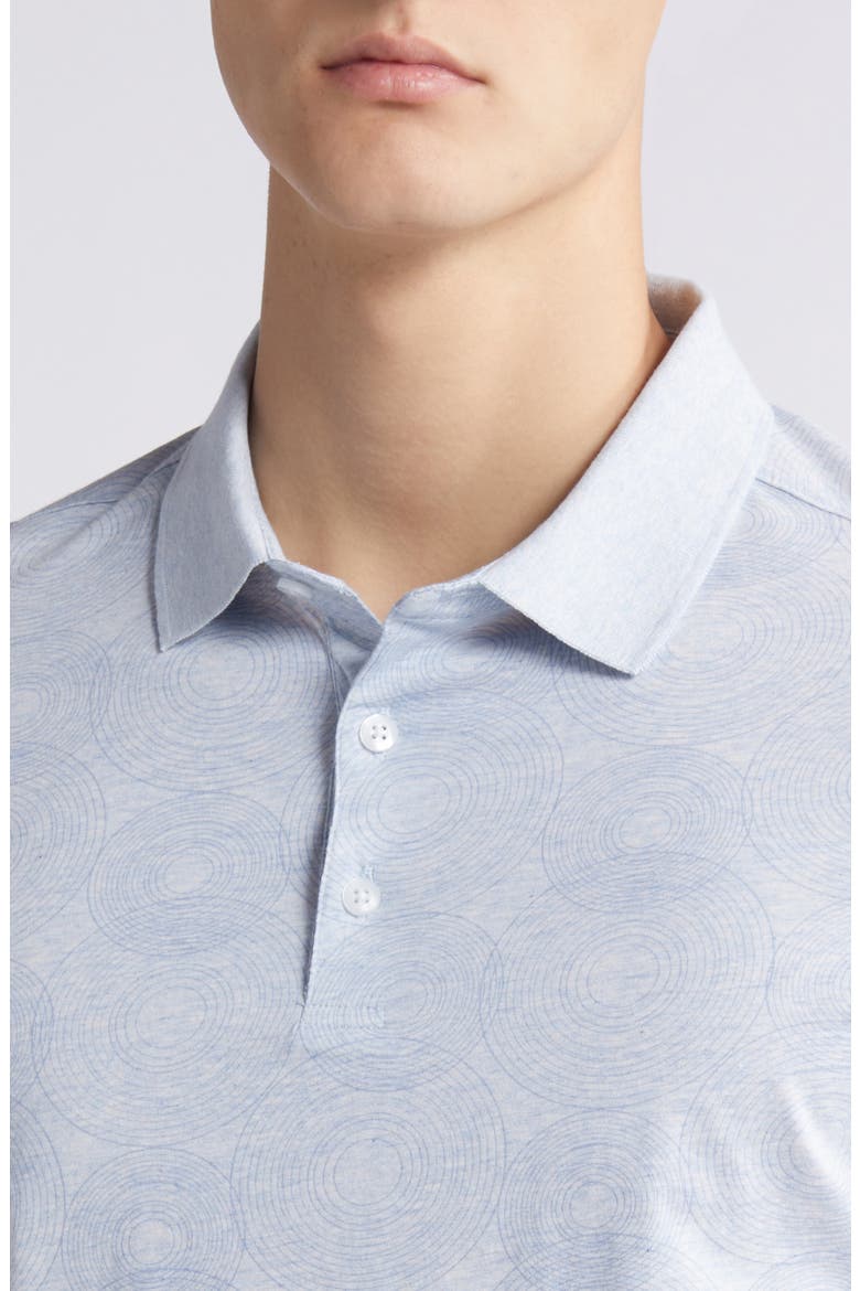 Twain Medallion Print Polo, Alternate, color, BLUE
