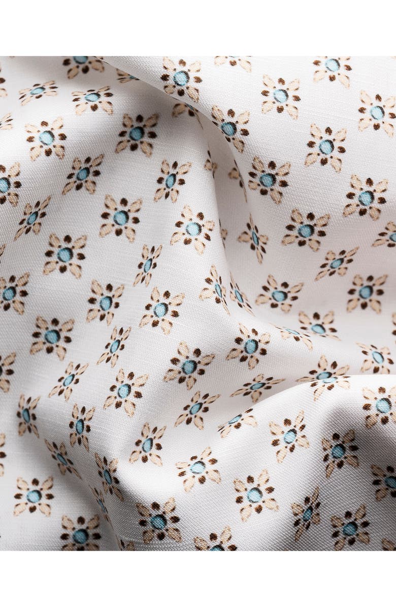 Eton Contemporary Fit Geometric Cotton & Linen Blend Dress Shirt, Alternate, color,