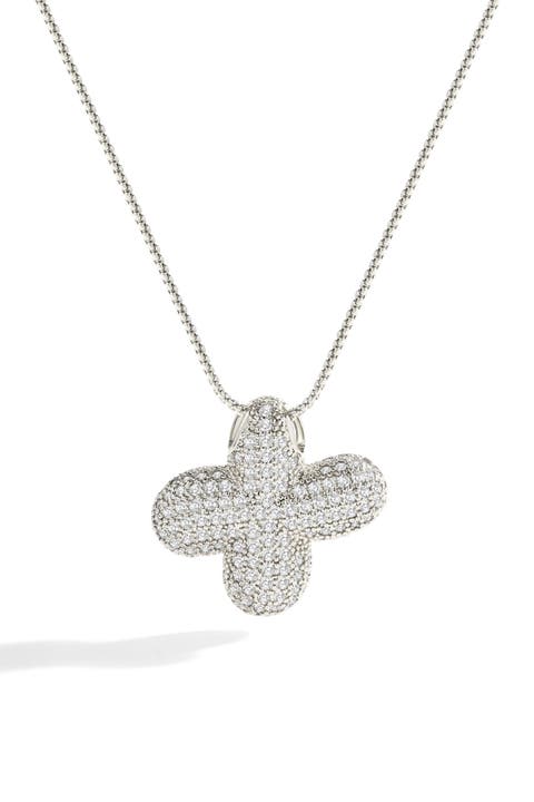 Pave Bubble Initial Necklace