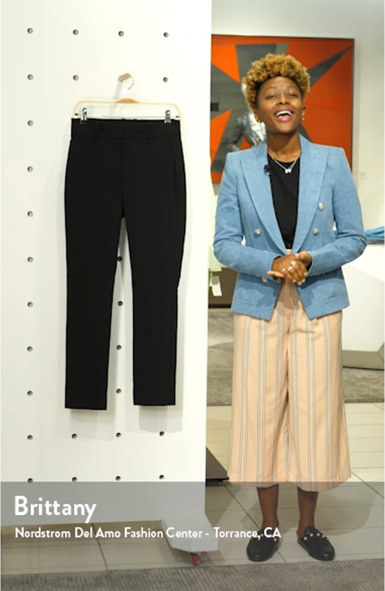 High Waist Stretch Cotton Cigarette Pants, sales video thumbnail