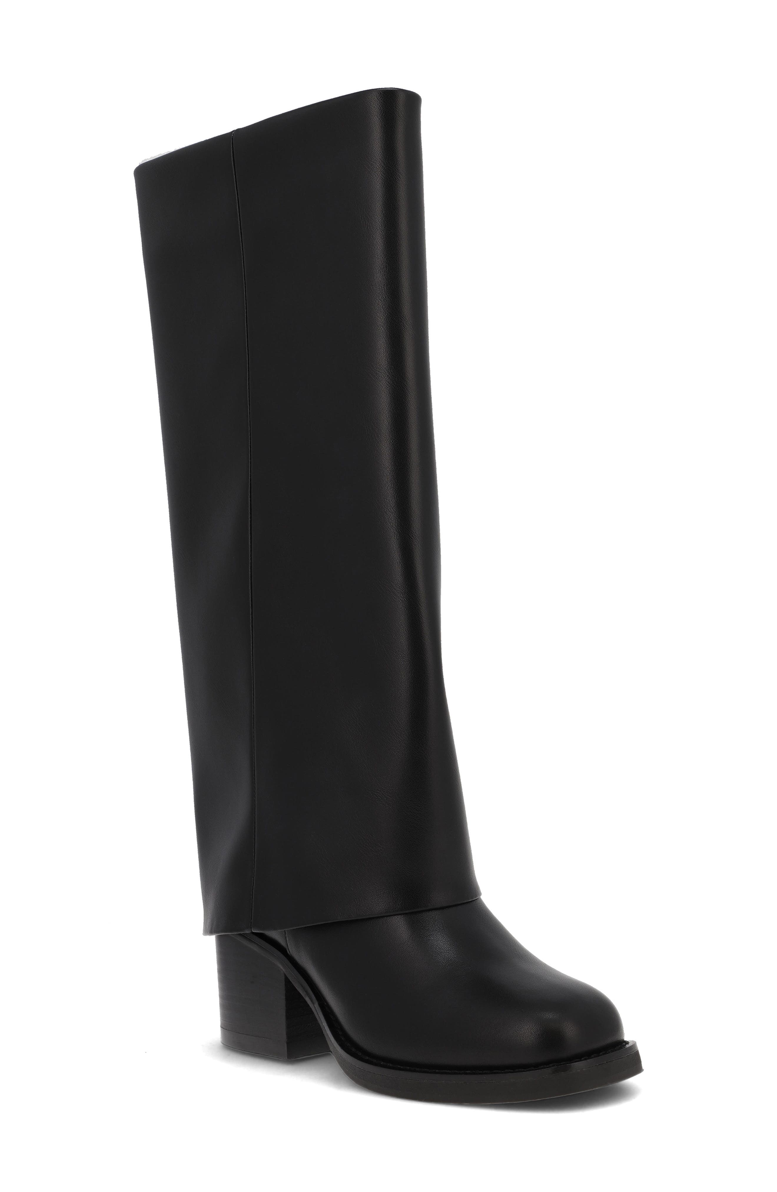 Evertt Foldover Boot, Main, color, BLACK