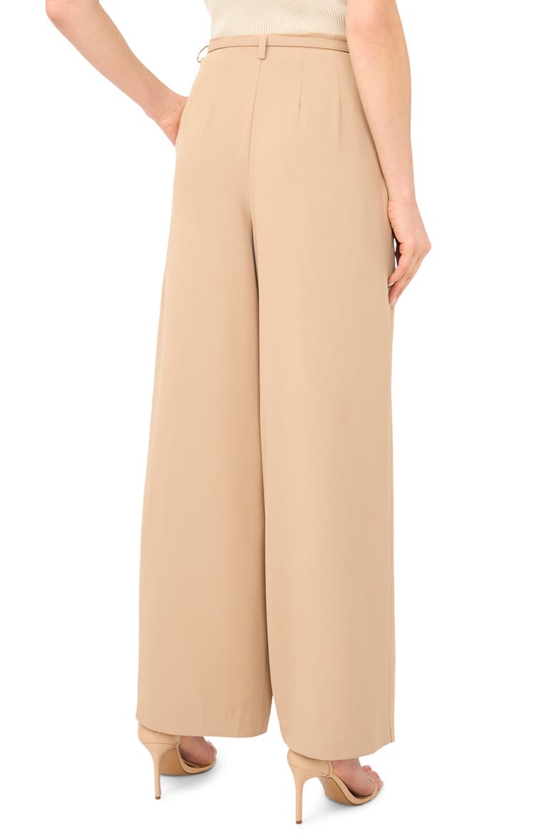 Belted Pleated High Waist Wide Leg Pants, Alternate, color, NOMAD CAMEL