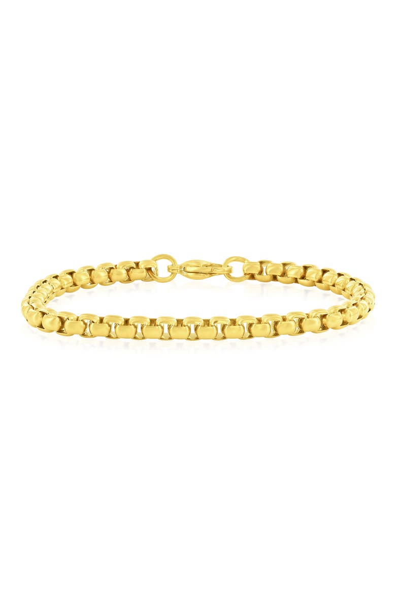 Men's Box Chain Bracelet, Main, color, GOLD