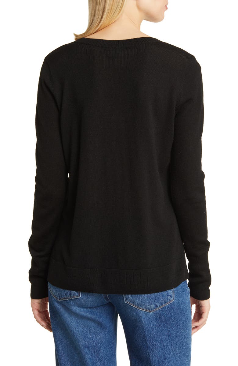 Caslon<sup>®</sup> Wool Blend V-Neck Sweater, Alternate, color, 