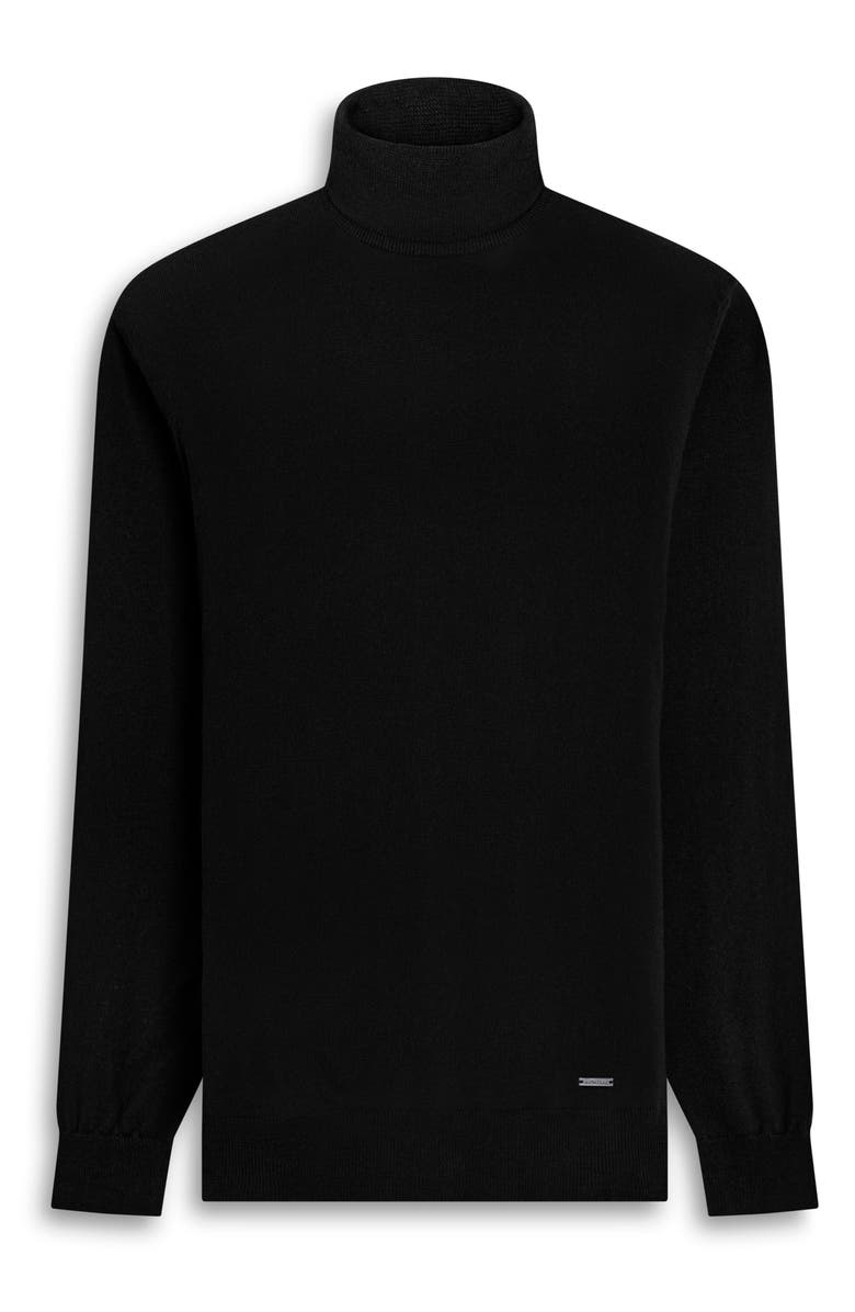 Bugatchi Sawyer Merino Wool Turtleneck Sweater, Alternate, color, Caviar