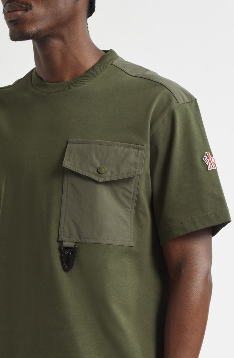 Moncler Logo Patch Cotton Pocket T-Shirt, Alternate, color, 