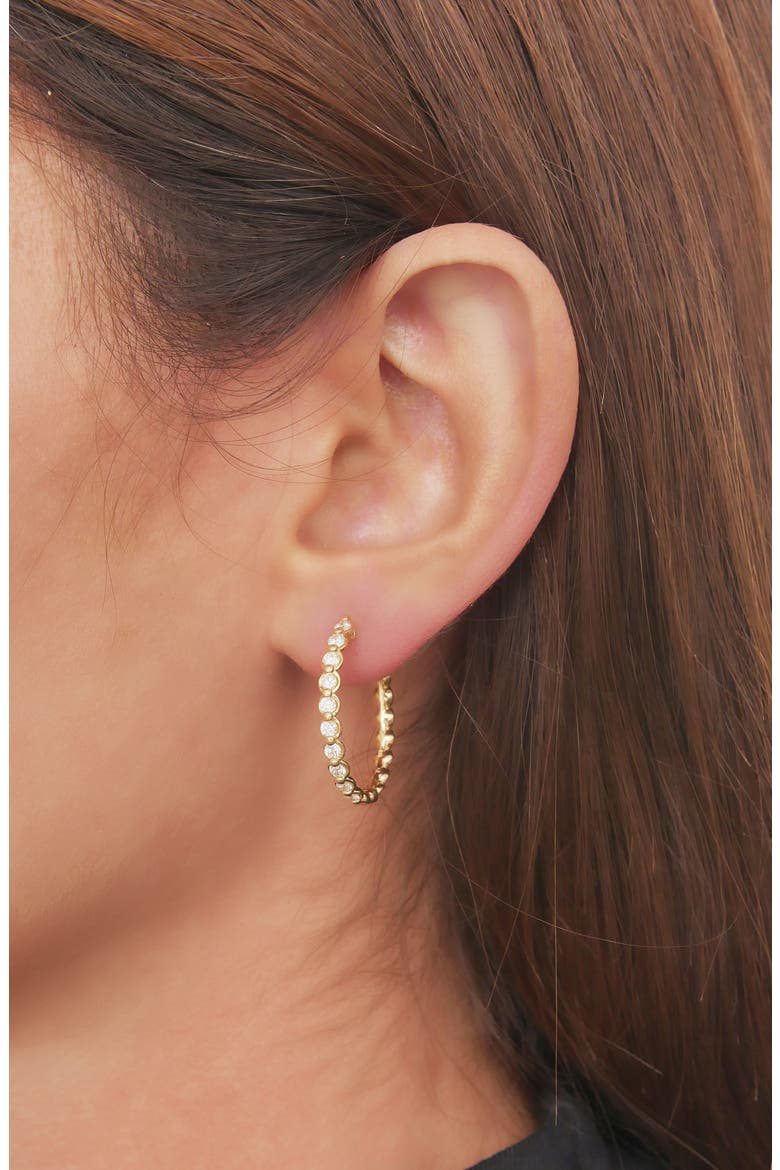 Monaco Diamond Hoop Earrings   (Nordstrom Exclusive), Alternate, color, YELLOW GOLD/ DIAMOND