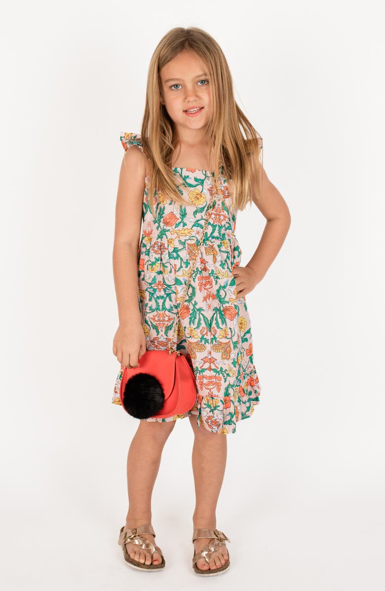 Popatu Floral Print Ruffle Flounce Dress, Alternate, color, 