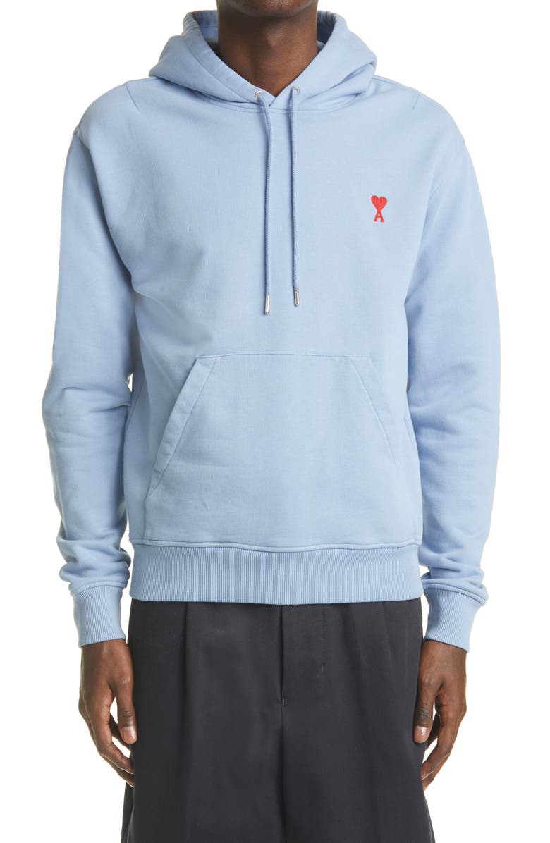 AMI Alexandre Mattiussi Ami de Couer Embroidered Organic Cotton Hoodie, Main, color, 