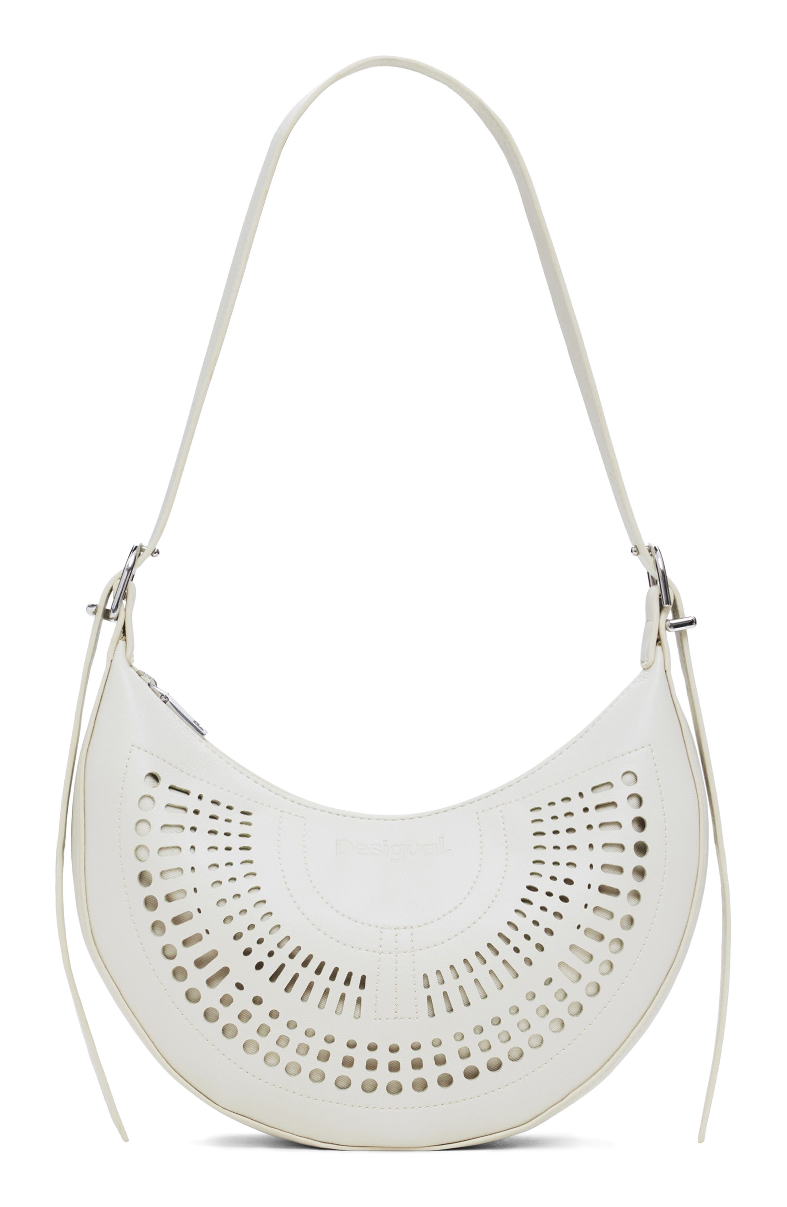 Desigual Faux Leather Shoulder Bag, Main, color, Light Beige