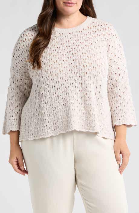 Eileen Fisher Open Stitch Organic Cotton Blend Sweater