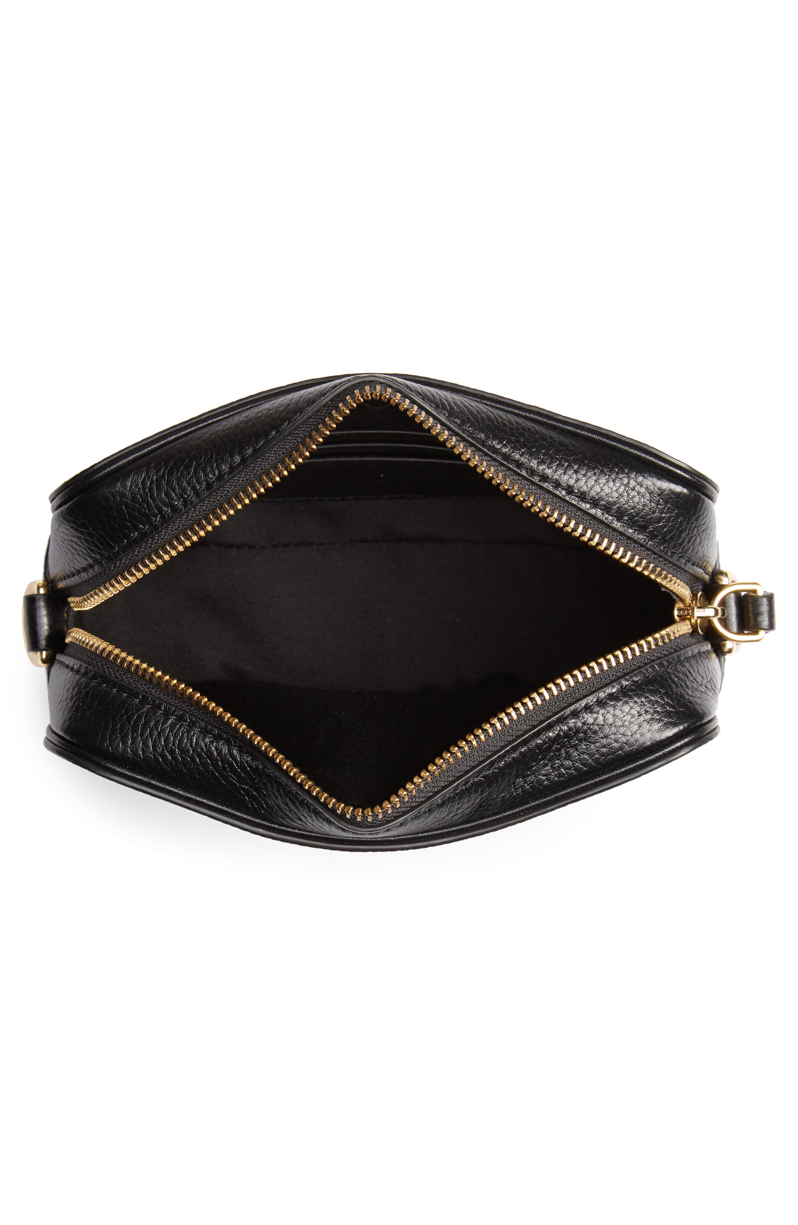 The Box Leather Crossbody Bag, Alternate, color, BLACK