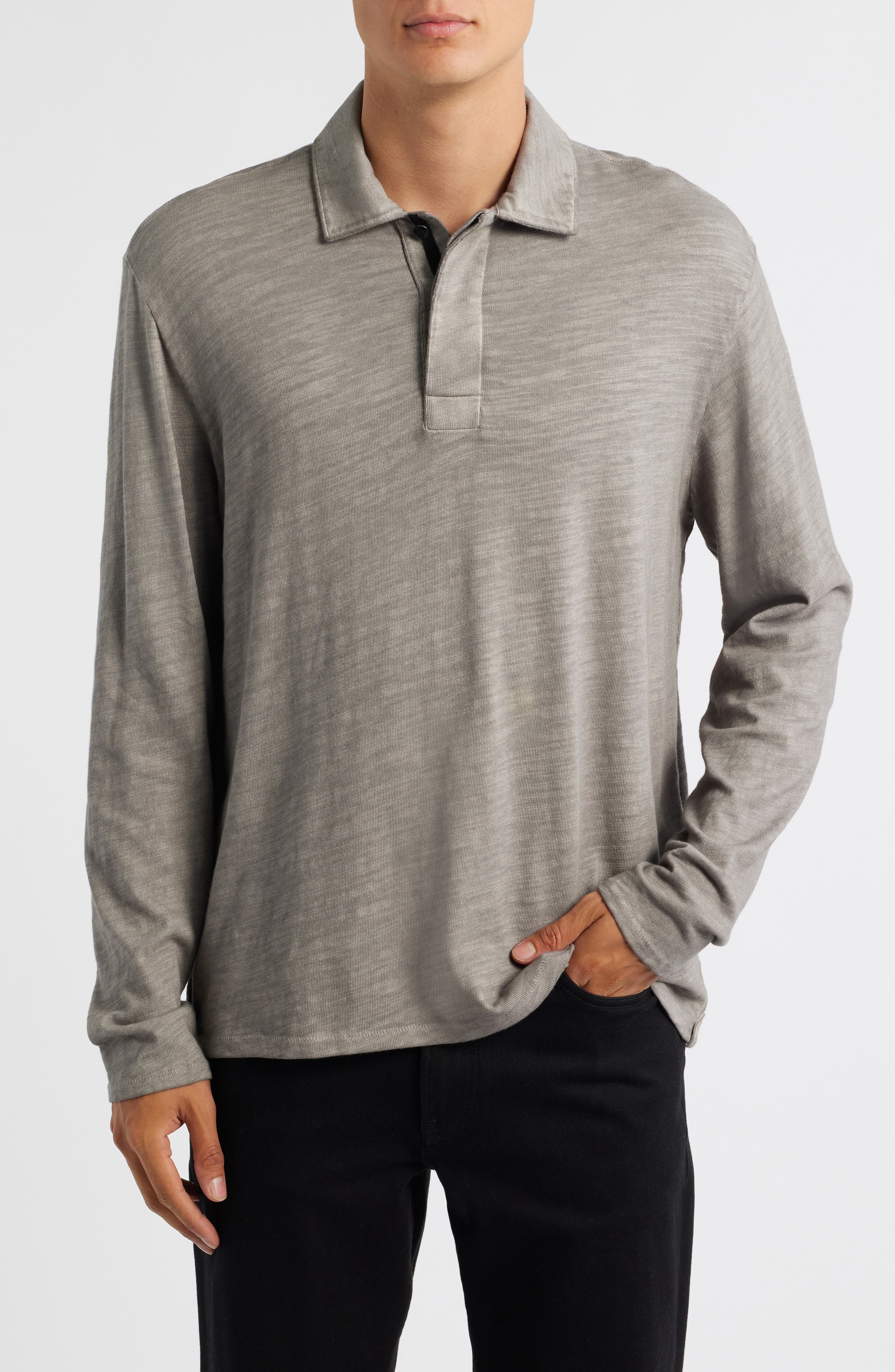 rag & bone Washed Flame Rugby Polo Top