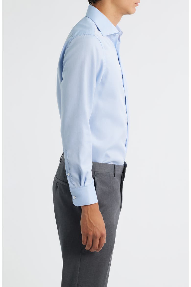 Trim Fit Cotton Twill Dress Shirt, Alternate, color, LIGHT BLUE