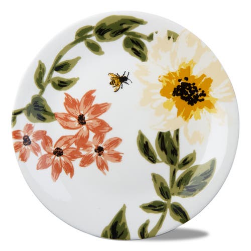 Tag Bee Floral Ceramic Appetizer Plates In Multi