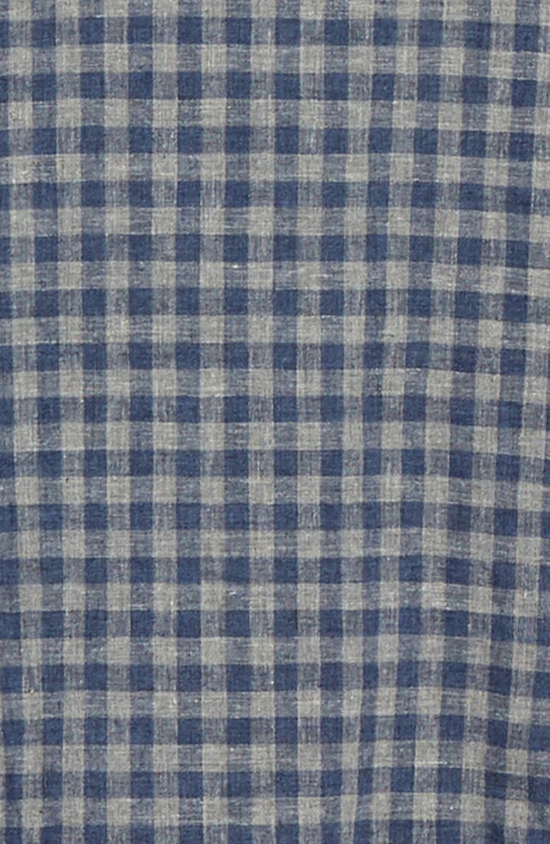 Nordstrom 1901 Heather Gingham Linen Blend Slim Fit Sport Shirt, Alternate, color,