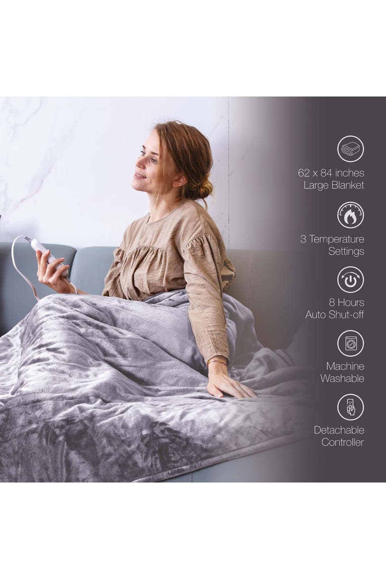 Heated Blanket, Heating Pad & Neck Massager, Alternate, color, Grey