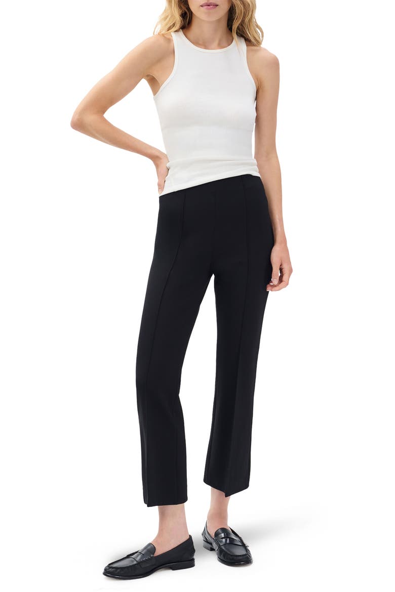 Irina Ponte Kick Flare Pants, Alternate, color, BLACK