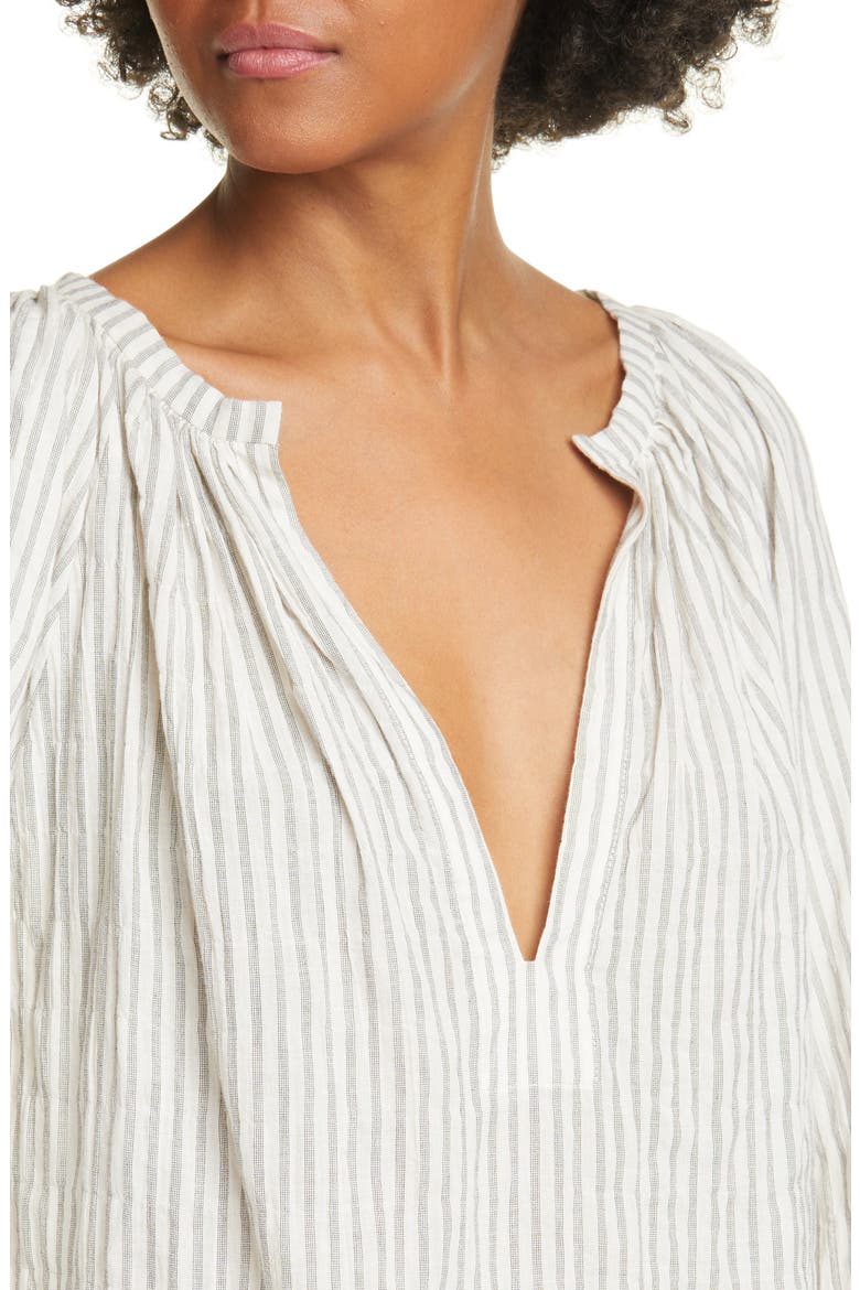 Brooke Stripe Cotton Blend Top, Alternate, color, BLACK/ NATURAL STRIPE