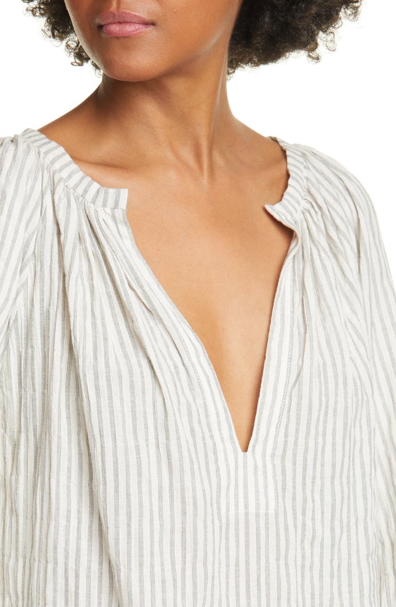 Nili Lotan Brooke Stripe Cotton Blend Top, Alternate, color, 