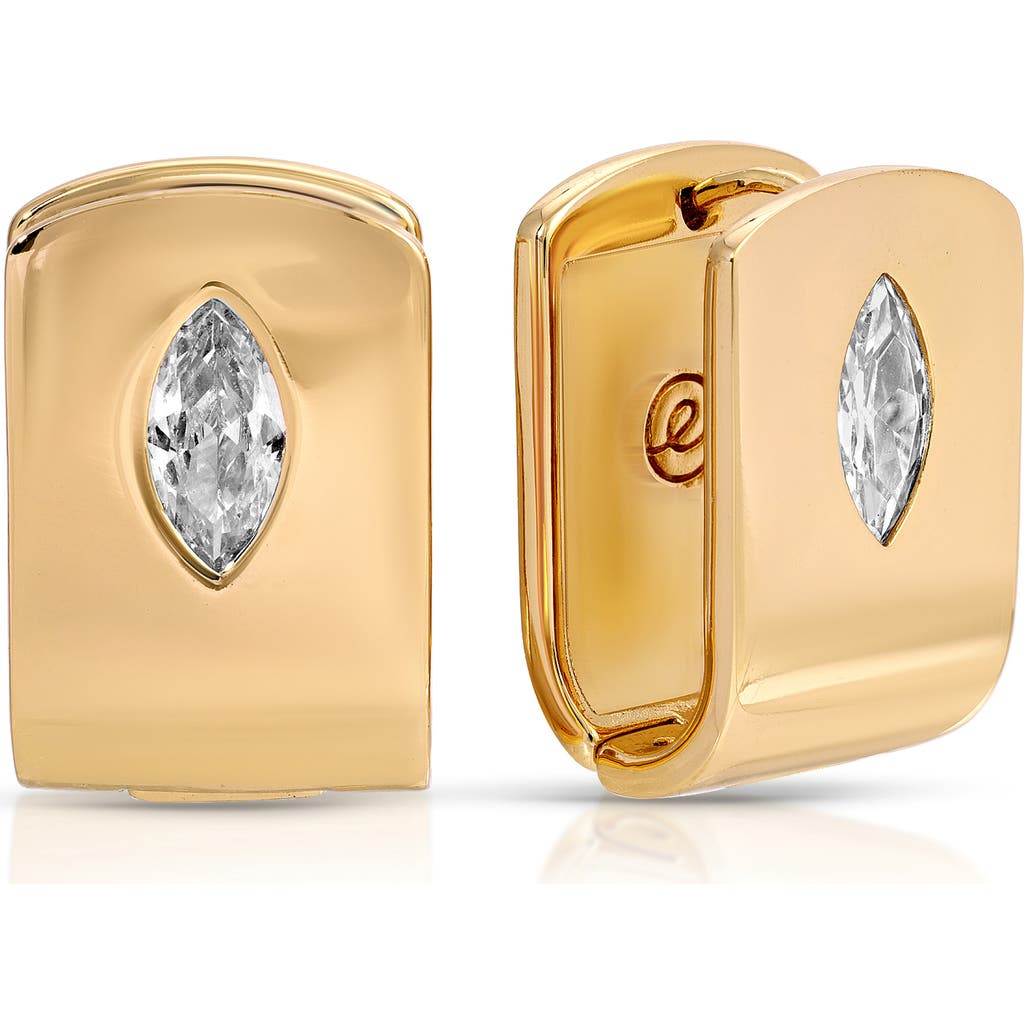 Ettika Marquise Crystal Huggie Earrings In Gold