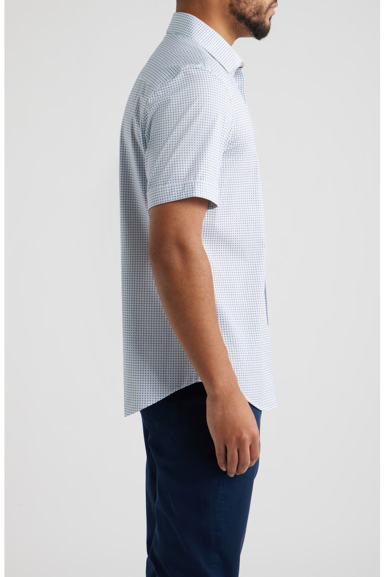 Miles OoohCotton® Neat Dot Print Short Sleeve Button-Up Shirt, Alternate, color, WHITE