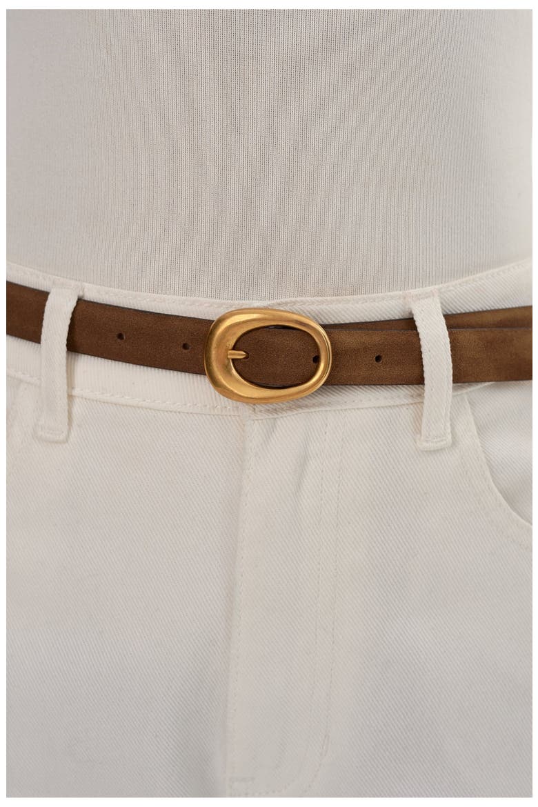 Antibes | Suede Leather Belt, Alternate, color, Mid Brown