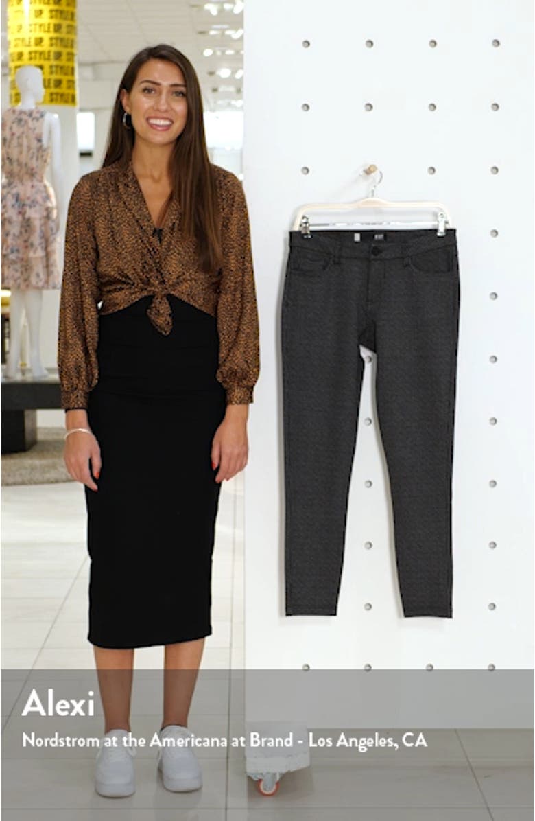 Donna Print Ponte Knit Skinny Pants, sales video thumbnail