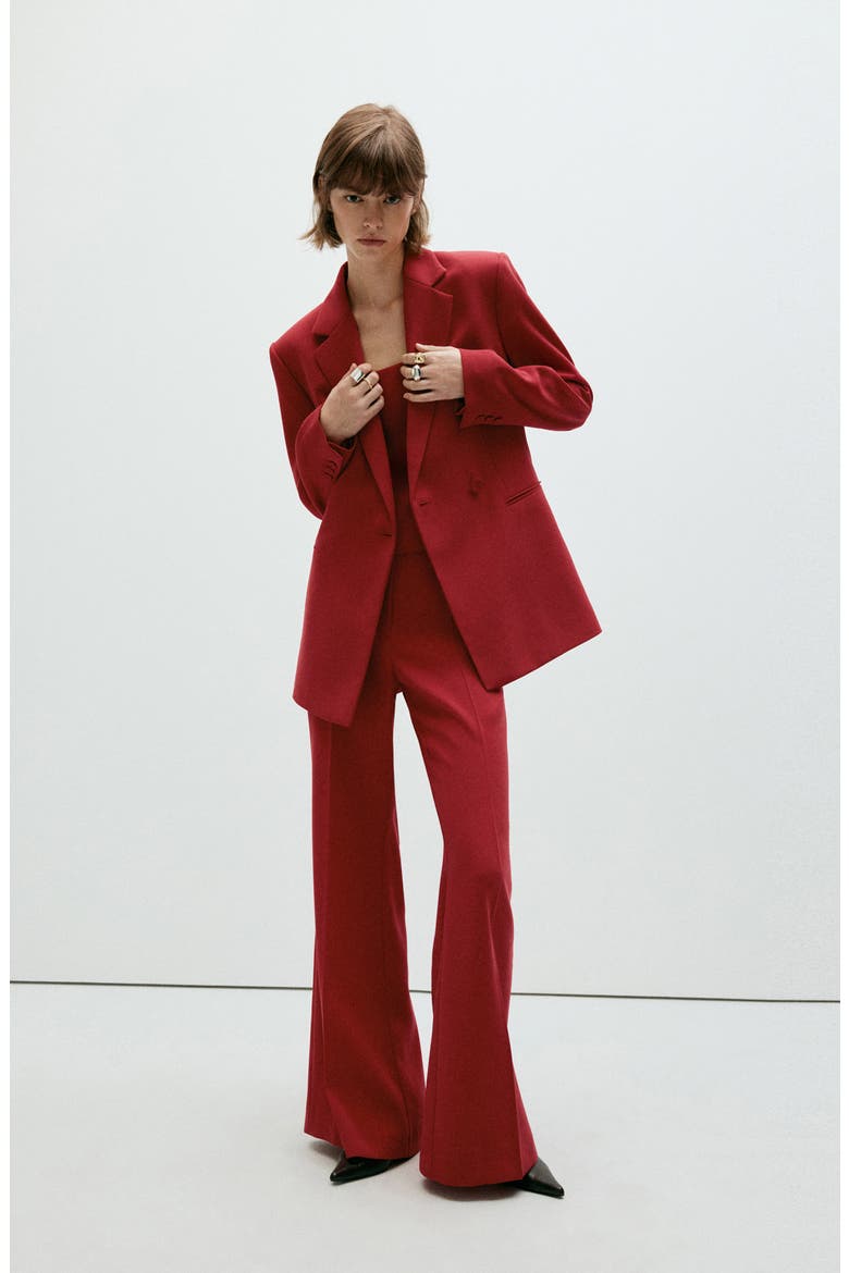 High Waist Flare Leg Pants, Alternate, color, DARK MAROON