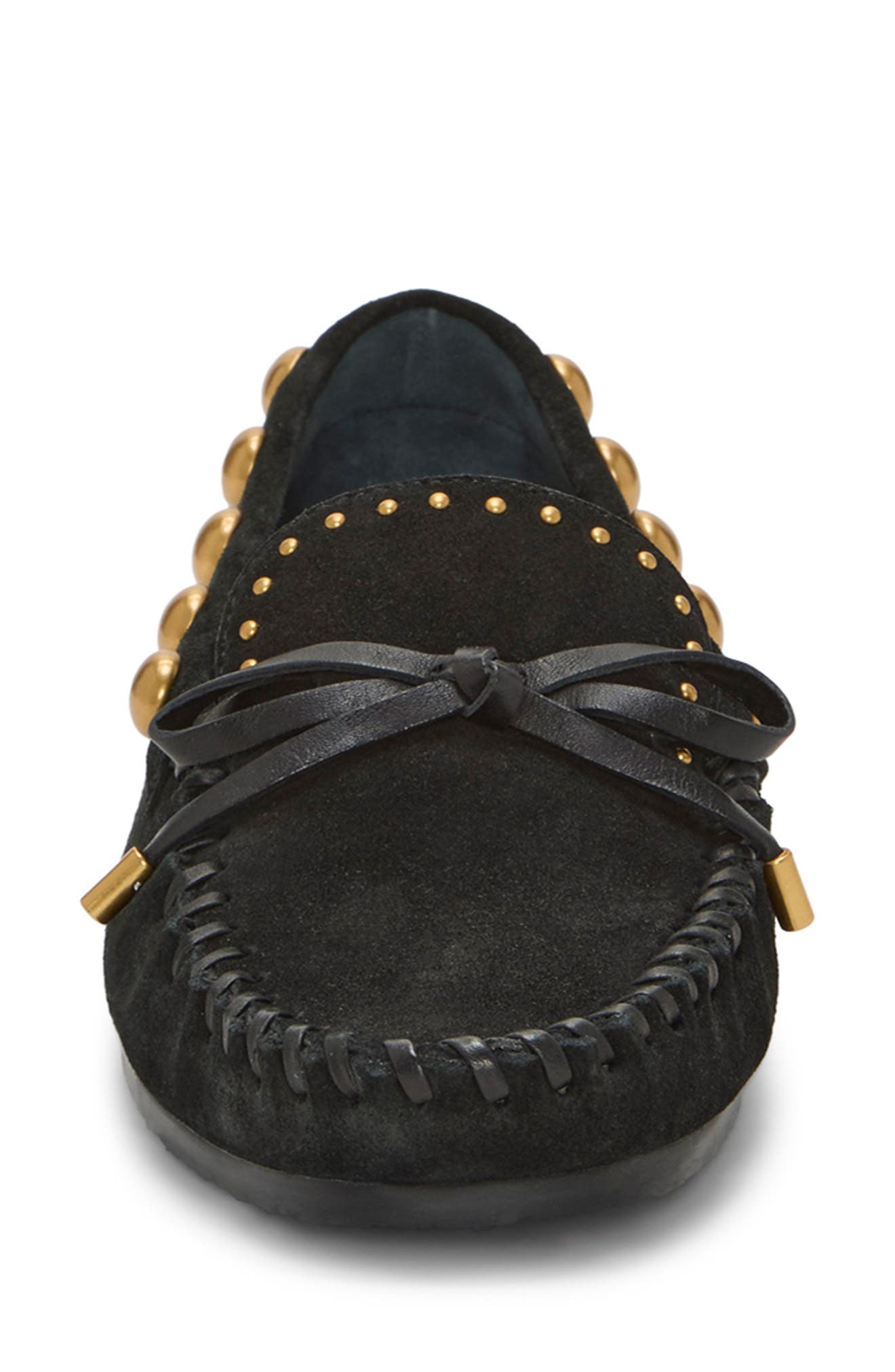 Vince Camuto Sennett Studded Loafer, Alternate, color, Black Verona