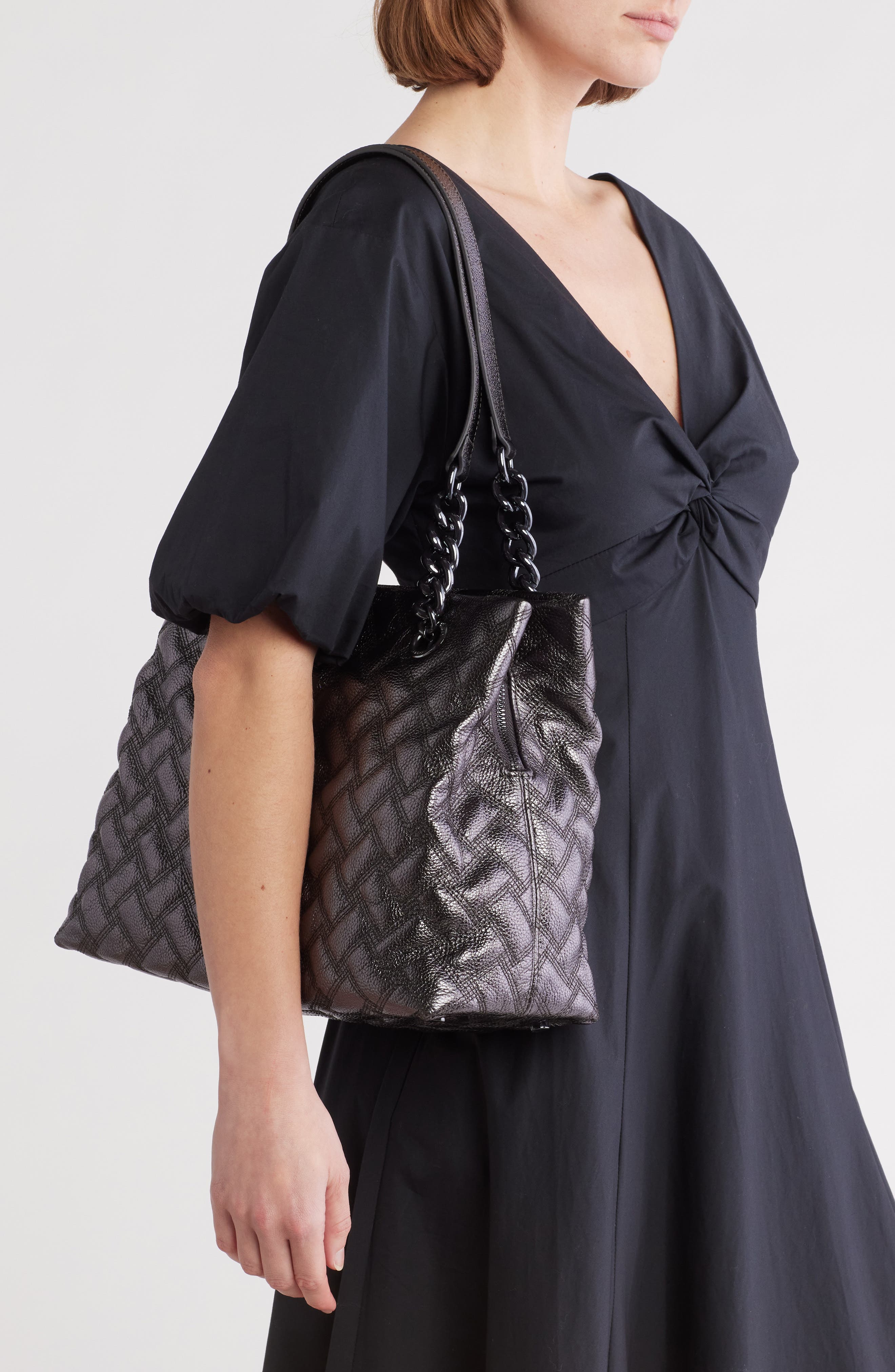 Kurt Geiger London Kensington Drench Quilted Leather Tote, Alternate, color, 