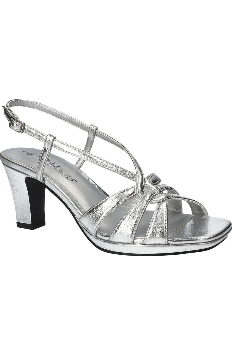 EASY STREET Valorie Slingback Platform Sandal, Main, color, Silver Crinkled