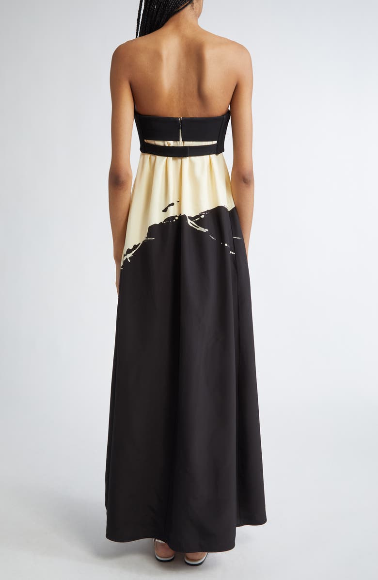 Proenza Schouler Ophelia Print Strapless Dress, Alternate, color, 