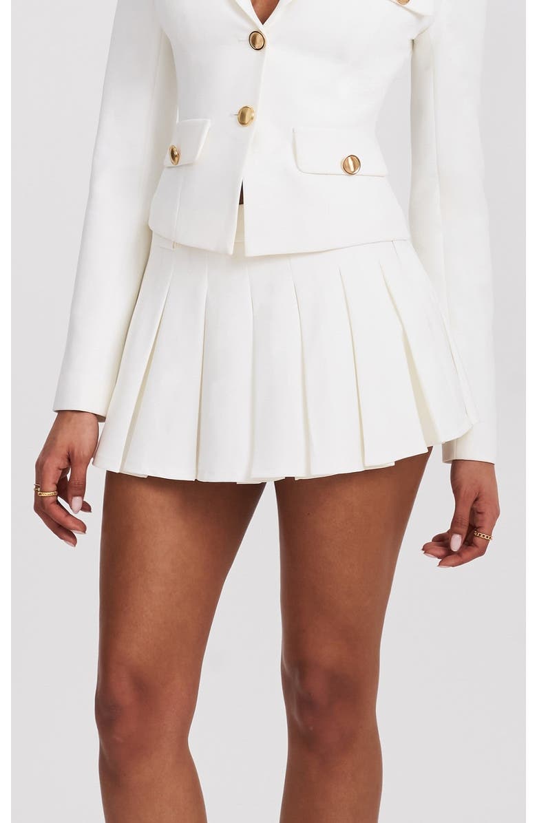 Miss Circle Oaklyyn Pleated Mini Skort, Main, color, White