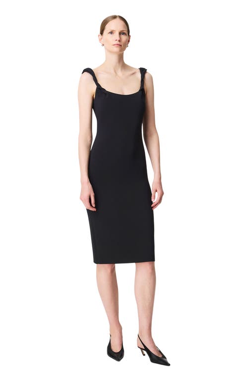 Another Tomorrow Twist Bias Dress In Black