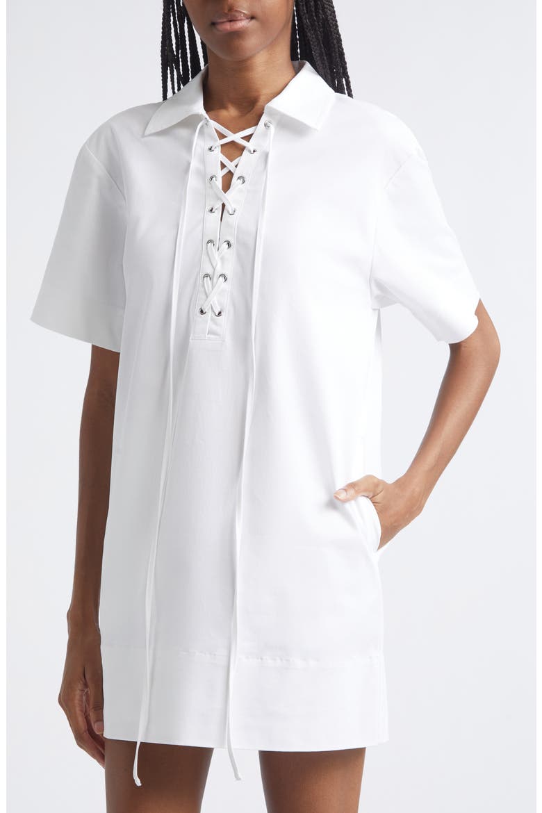 Tove Lace Up Dress, Alternate, color, WHITE