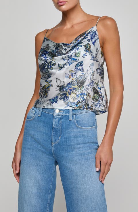 Calista Cowl Neck Silk Camisole