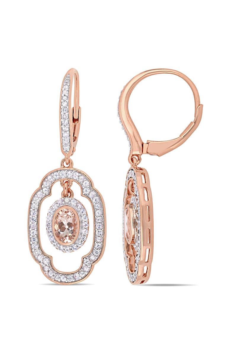 Julianna B. Morganite Dangle Earrings Rose-Silver, Main, color, Morganite