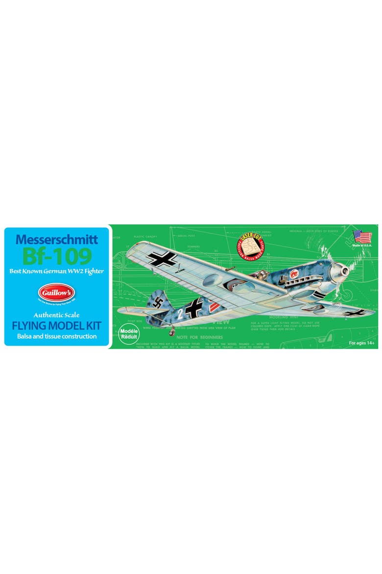 Flying Model Kit, Messerschmitt Bf-109, Diy Airplane Building Kit, Main, color, Multicolored